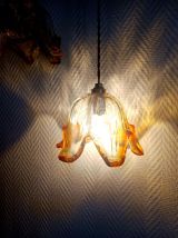 Duo suspension tulipes en verre de Murano 1970 