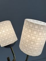 PAIRE D’ANCIENNES APPLIQUES DOUBLES 1950  EN OPALINE VINTAGE