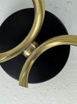 PAIRE D’ANCIENNES APPLIQUES DOUBLES 1950  EN OPALINE VINTAGE