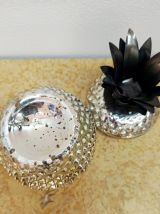 Bonbonnière vintage ananas en verre églomisé 