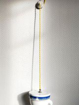 Suspension théière émaillée vintage 