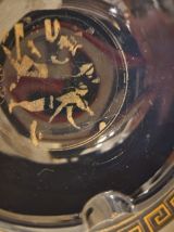 Cendrier vintage noir et doré – style grec