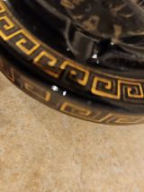 Cendrier vintage noir et doré – style grec
