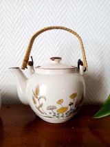 Service à thé asiatique aux fleurs 1970 