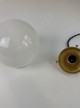 PAIRE D’ANCIENNES SUSPENSIONS EN OPALINE VINTAGE 13 CM