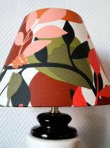 Lampe céramique vintage et abat-jour aux fruits 