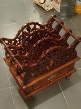 ancien porte revues vintage en bois