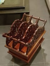 ancien porte revues vintage en bois