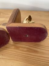 Serre-livres en bois de palissandre massif et hélices laiton