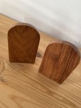 Serre-livres en bois de palissandre massif et hélices laiton