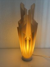 Lampe  vintage 1970 Athéna Georgia Jacob drapée saumonée - 5