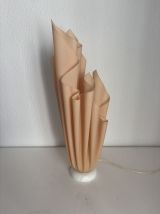 Lampe  vintage 1970 Athéna Georgia Jacob drapée saumonée - 5