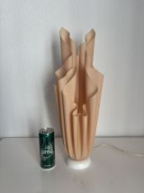 Lampe  vintage 1970 Athéna Georgia Jacob drapée saumonée - 5