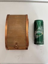Distributeur cigarettes vintage 1960 boîte rideau bois cuivr