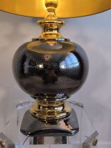 Magnifique grande lampe italienne 1960 céramique / or 