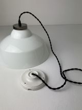 ANCIENNE SUSPENSION EN OPALINE 30 CM VINTAGE