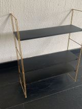 Etagère vintage 1960 String murale noir doré - 60 x 48 cm