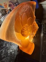 Lampe Art déco en verre orangeais