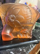 Lampe Art déco en verre orangeais