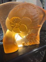 Lampe Art déco en verre orangeais