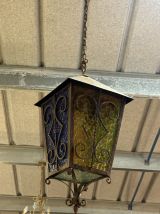 Lampadaire en verre de couleur