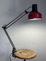 Lampe vintage 1970 architecte Lival P12 Finlande rouge acier