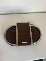 Porte-cigarettes vintage 1960 distributeur bois métal - 30 x