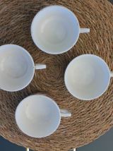 Lot de 4 tasses à pois Digoin Sarreguemines