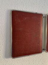 Miroir vintage 1950 triptyque barbier coiffeuse brique - 27 