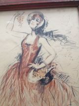 Ancien dessin danseuse ballerine signée Marcel Bloch