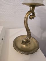 Petite lampe à poser pied laiton et tulipe Art déco 