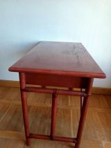 Grand bureau en rotin vintage style Maugrion 1960