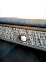 Paire de chevets en rotin vintage style Maugrion 