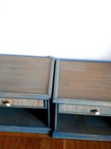 Paire de chevets en rotin vintage style Maugrion 