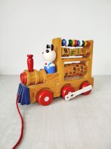Boulier Abacus Train bois vintage | Jouet ancien enfant 