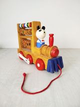 Boulier Abacus Train bois vintage | Jouet ancien enfant 