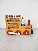 Boulier Abacus Train bois vintage | Jouet ancien enfant 