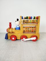 Boulier Abacus Train bois vintage | Jouet ancien enfant 