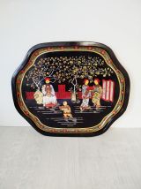 Ancien plateau métal Damart Hong Kong Asie 1970