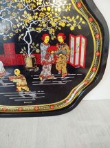 Ancien plateau métal Damart Hong Kong Asie 1970