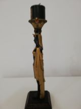 Statuette Serviteur nubien figurine Egyptienne avec bougie -