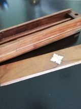 Plumier D'écolier En Bois Et Laiton Ancien 