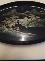 Ensemble décoratif chinois  laqué noir 5 pièces