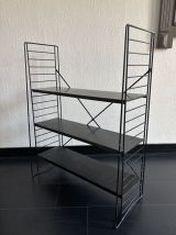 Etagère vintage 1950 tomado sur pieds design A.Dekker noire 