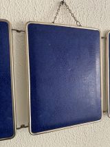 Miroir vintage 1960 triptyque barbier Mirbel simili lézard b