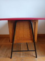 Bureau mid century skaï rouge 