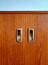 Meuble à chaussures en merisier mid-century vintage 