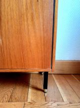 Meuble à chaussures en merisier mid-century vintage 