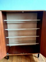 Meuble à chaussures en merisier mid-century vintage 