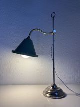Lampe vintage 1920 monix métal nickelé tôle vert sauge - 50 